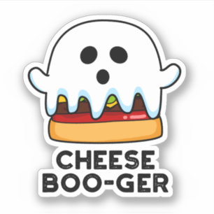 Cheese Boo ger Funny Ghost Cheeseburger Pun Aufkleber