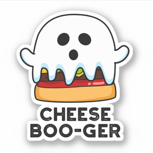 Cheese Boo ger Funny Ghost Cheeseburger Pun Aufkleber (Vorderseite)