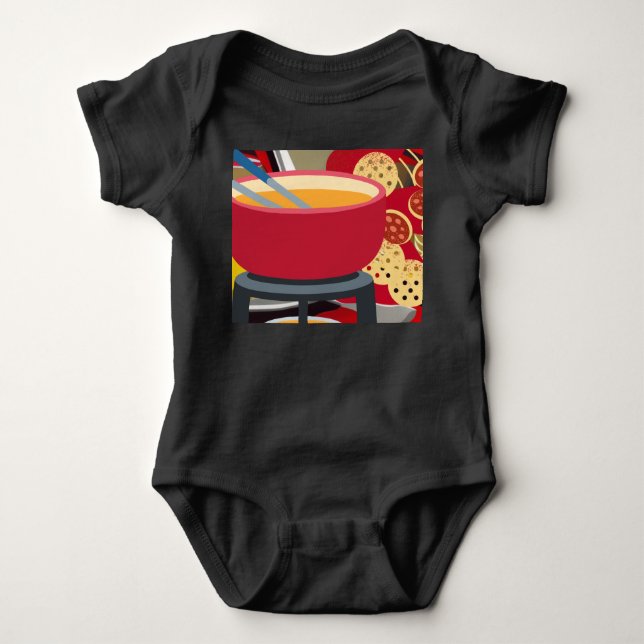 Cheese Fondue Baby Strampler (Vorderseite)
