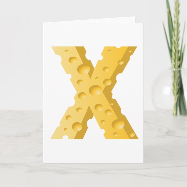 Cheese Letter X Typography Karte (Vorderseite)