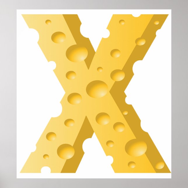 Cheese Letter X Typography Poster (Vorne)