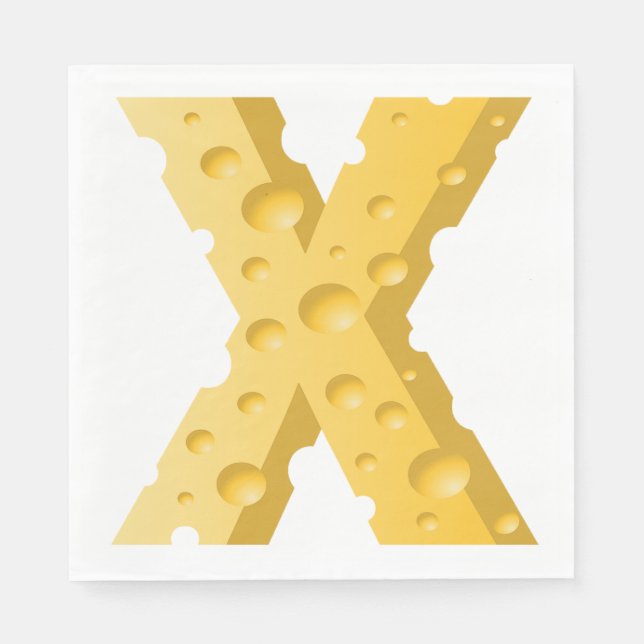 Cheese Letter X Typography Serviette (Vorderseite)