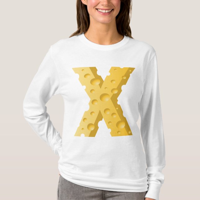 Cheese Letter X Typography T-Shirt (Vorderseite)