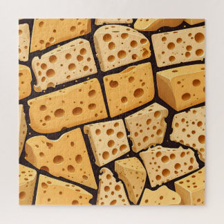 Cheese Pieces With Natural Holes Cute Pattern  Puzzle