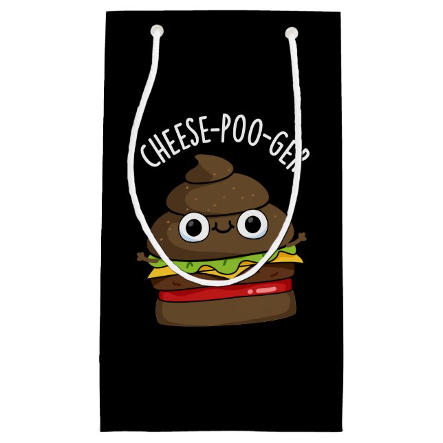Cheese-poo ger Funny Kack Pun Dark BG Kleine Geschenktüte (Vorderseite)