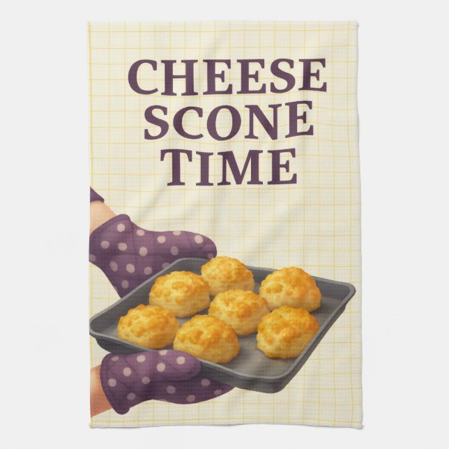 Cheese Scone Time — Kitchen Tea Towel Geschirrtuch (Vertikal)