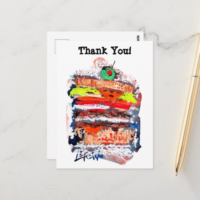 Cheeseburger #170229 Postkarte (Vorderseite/Rückseite Beispiel)