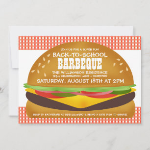 Cheeseburger Back to School Grill-Einladung Einladung