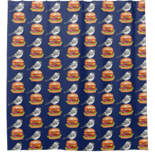 Cheeseburger Bird Chickadee Tahoe Duschvorhang
