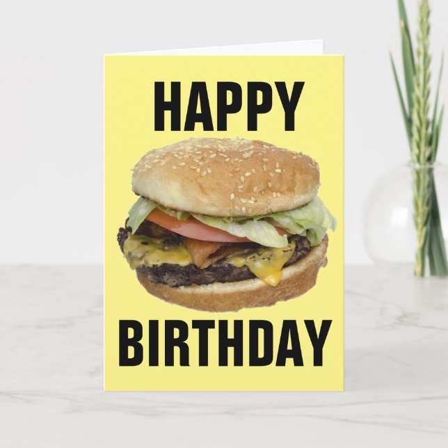 CHEESEBURGER BIRTHDAY GREETING CARDS KARTE (Vorderseite)