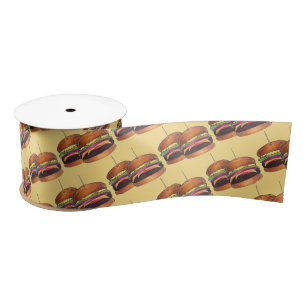 Cheeseburger Burger Hamburger Sliders Bar Pub Satinband