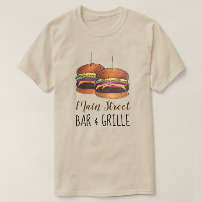 Cheeseburger Burger Hamburger Sliders Bar Pub T-Shirt (Design vorne)