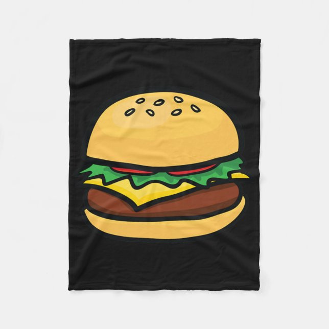 Cheeseburger-Emoticon Hamburger Käse BBQ  Fleecedecke (Vorderseite)