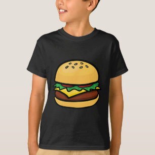 Cheeseburger-Emoticon Hamburger Käse Bbq T-Shirt