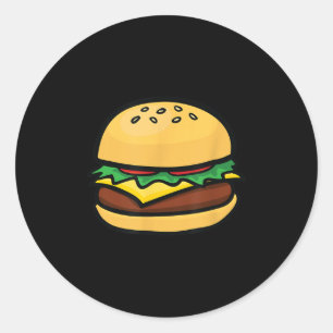 Cheeseburger Emoticon Hamburger Käse Grillen Runder Aufkleber