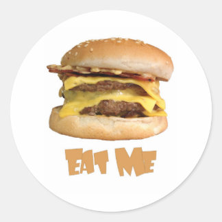 Cheeseburger - Essen Sie mich Runder Aufkleber