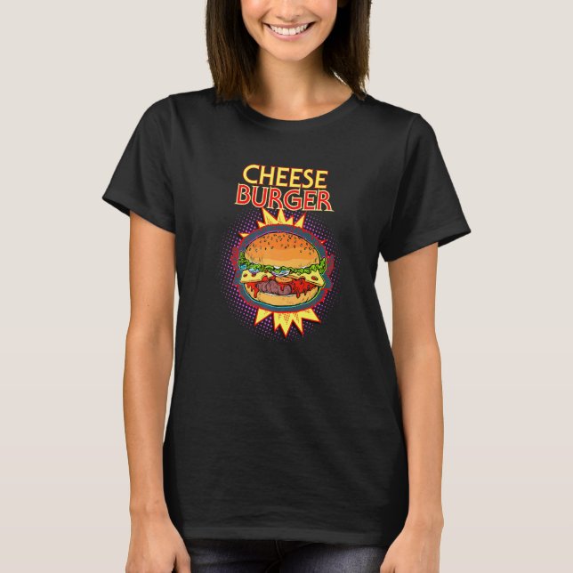 Cheeseburger French Fish Hamburger Food Flash T-Shirt (Vorderseite)