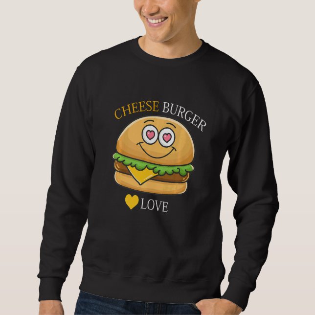 Cheeseburger French Fry & Hamburger Food Herd Sweatshirt (Vorderseite)
