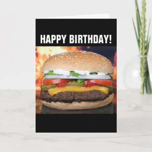 CHEESEBURGER FUNNY BIRTHDAY CARD KARTE