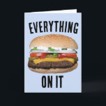 CHEESEBURGER FUNNY HAMBURGER BIRTHDAY CARD KARTE<br><div class="desc">CHEESEBURGER BIRTHDAY CARD. ALLES DARAUF. INNENLESEN: GEHEN SIE AN IHREM GEBURTSTAG WILL</div>