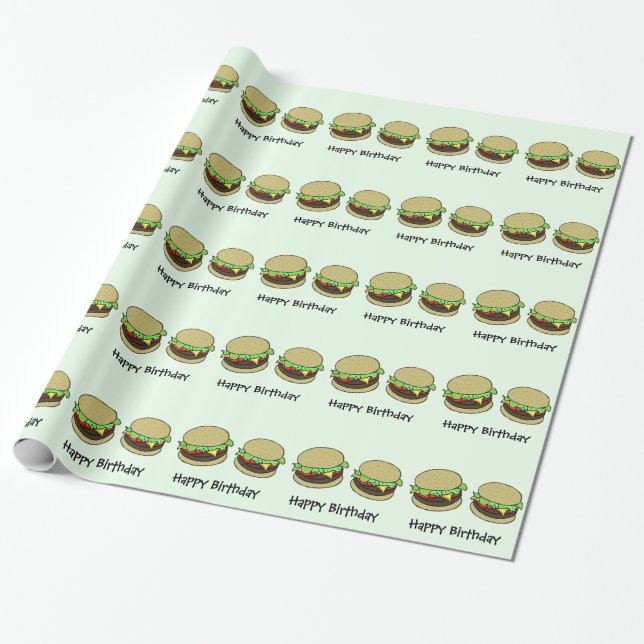 Cheeseburger Geschenkpapier (Ungerollt)