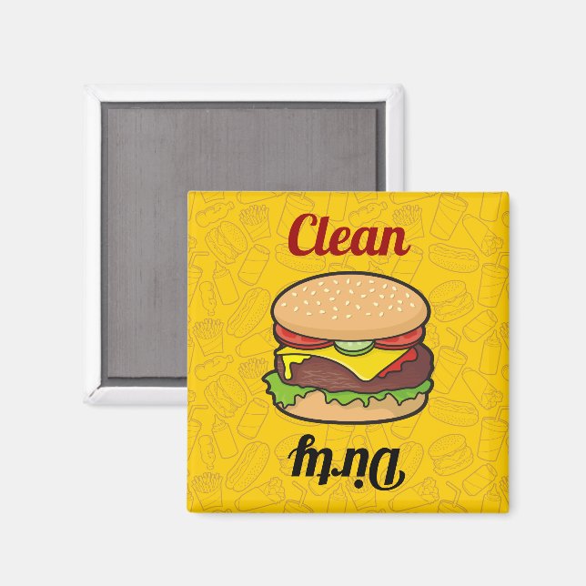 Cheeseburger Geschirrspülmaschine Magnet (Vorderseite/Rückseite)