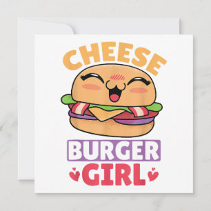 Cheeseburger Girl, Hamburger Women und Cheesebdres Einladung
