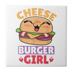 Cheeseburger Girl, Hamburger Women und Cheesebdres Fliese