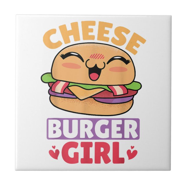 Cheeseburger Girl, Hamburger Women und Cheesebdres Fliese (Vorderseite)