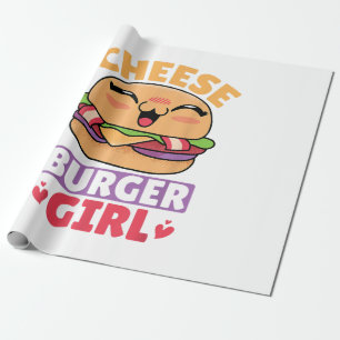 Cheeseburger Girl, Hamburger Women und Cheesebdres Geschenkpapier