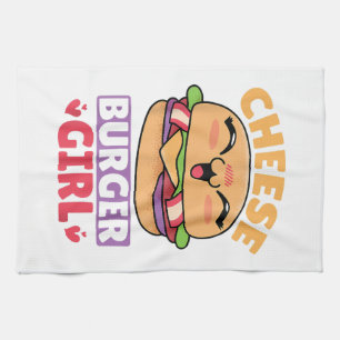 Cheeseburger Girl, Hamburger Women und Cheesebdres Geschirrtuch