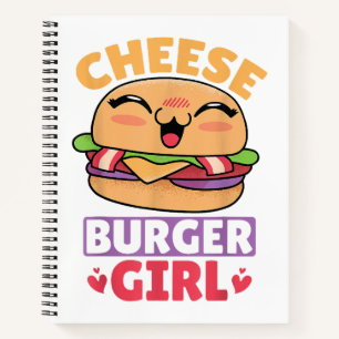 Cheeseburger Girl, Hamburger Women und Cheesebdres Notizbuch