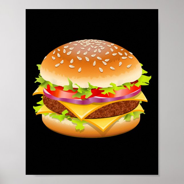 Cheeseburger Hamburger Burger Funny Food Halloween Poster (Vorne)