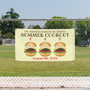 Cheeseburger Hamburger Burger Picnic Barbecue GRIL Banner