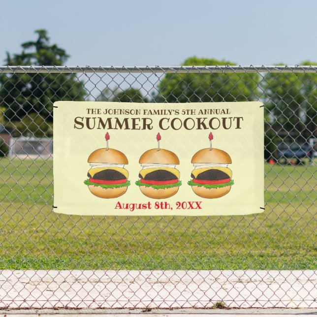 Cheeseburger Hamburger Burger Picnic Barbecue GRIL Banner (Insitu)