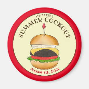 Cheeseburger Hamburger Burger Picnic Barbecue GRIL Magnet