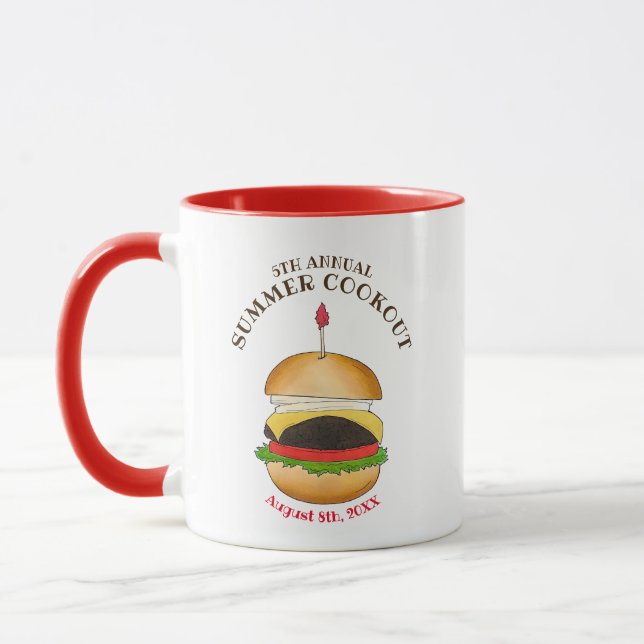 Cheeseburger Hamburger Burger Picnic Barbecue GRIL Tasse (Links)