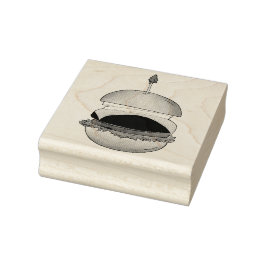 Cheeseburger Hamburger Käse Burger Bun Gummistempel