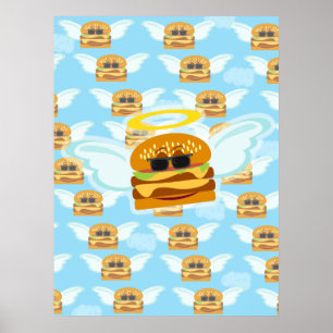 Cheeseburger Himmlischer Spaß an der Kunst der Leb Poster