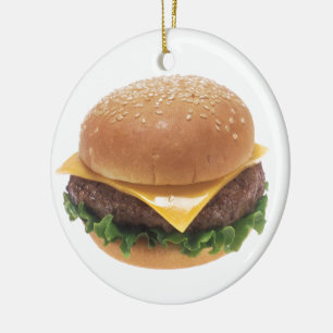 Cheeseburger Keramik Ornament