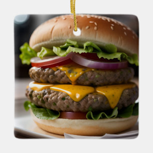 Cheeseburger Keramikornament