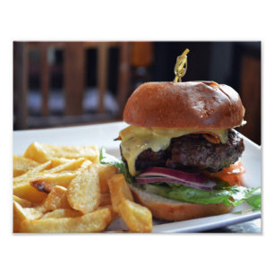 Cheeseburger Mahl in London Foto Print