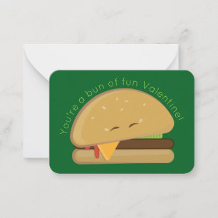 Cheeseburger Mini Valentinstagskarte für Kinder Gr Mitteilungskarte