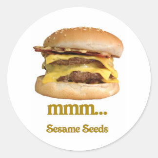 Cheeseburger - mmm..Sesamsamen Runder Aufkleber