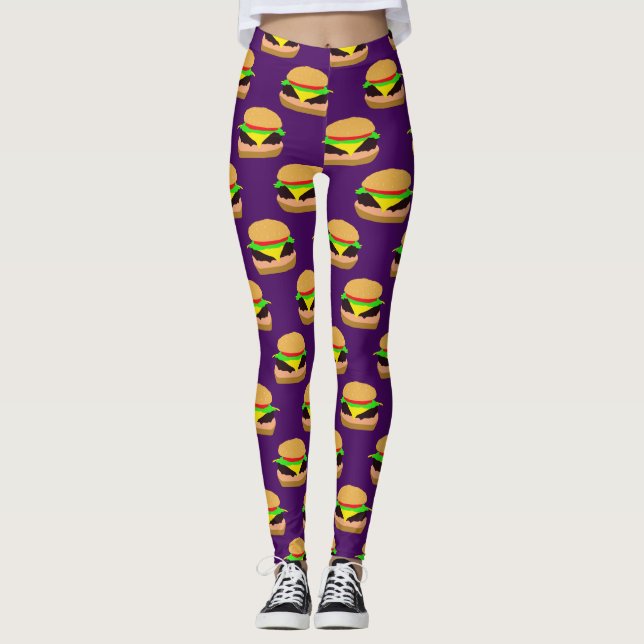 Cheeseburger-Muster-Leggings Leggings (Vorderseite)