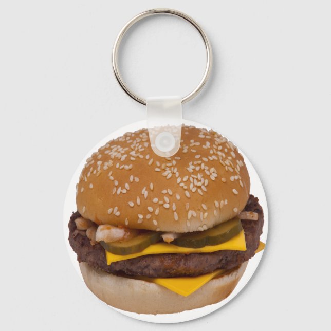 Cheeseburger On Sesame Seed Bun Schlüsselanhänger (Vorderseite)