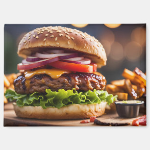 Cheeseburger & Pommes Magnet