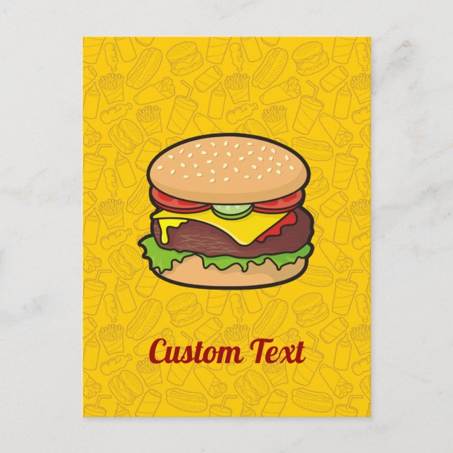 Cheeseburger Postcard Postkarte (Vorderseite)