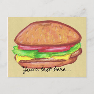 Cheeseburger Postcard Postkarte
