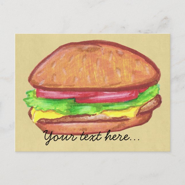 Cheeseburger Postcard Postkarte (Vorderseite)
